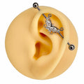Silver Marquise CZ Butterfly Industrial Barbell  image 0