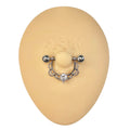 Silver Royal CZ Nipple Bar image 0