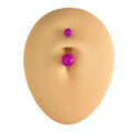 Purple Solid Colour Ball Titanium Belly Bar  image 0