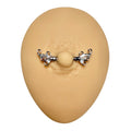 Silver Half Butterfly Wing Nipple Bar image 0