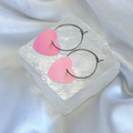Pink AB Sequin Heart Hoop Earrings image 0
