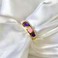 Purple & Pink Enamel 5 Heart Ring image 0