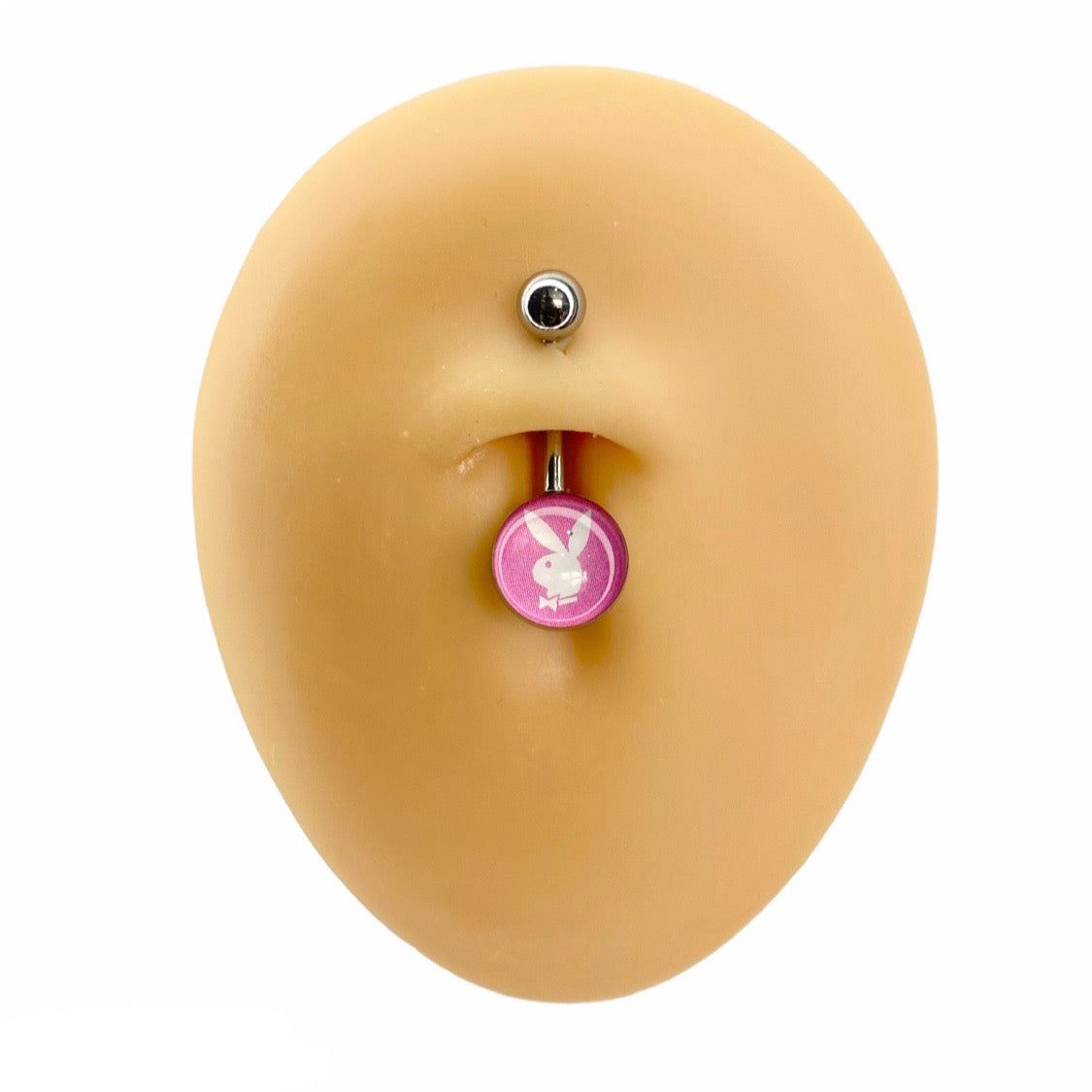 Pink Playboy Print Inlay Belly Bar  image 0