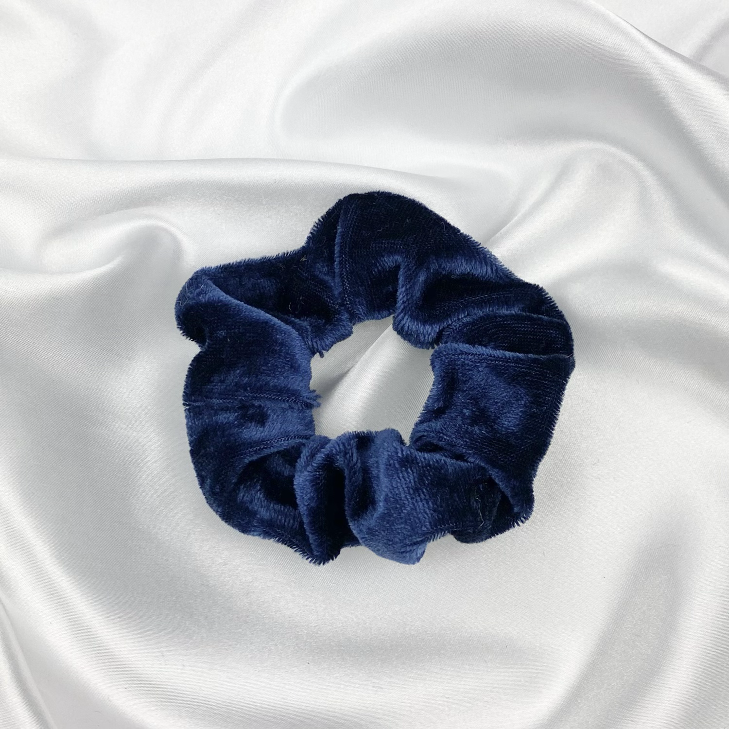 Dark Blue Velvet Scrunchie image 0