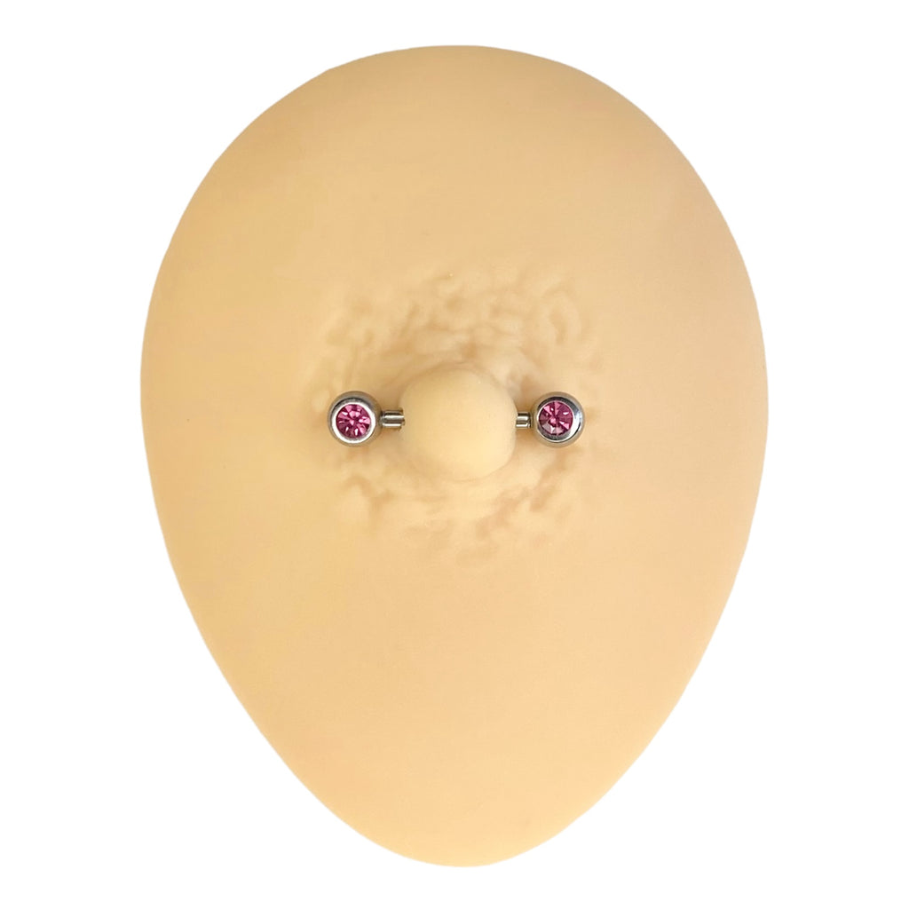 Pink Rhinestone Nipple Bar  image 0