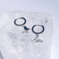 Silver CZ Paved Wing Butterfly Hoop Earrings image 0