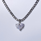 Silver CZ Bling Heart Necklace image 0
