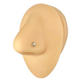 Silver Tear Drop White Opal Center Nose Stud image 0