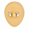 White Druzy Stone Filled Playboy Nipple Bar image 0