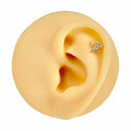 Gold Marquise CZ Flower Flat Back Stud image 0