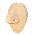 Green Opalite Triple Stone Nose Stud image 0
