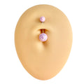 Pink Metallic AB Belly Bar  image 0