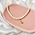 Gold Mini Teddy Freshwater Pearl Necklace image 1