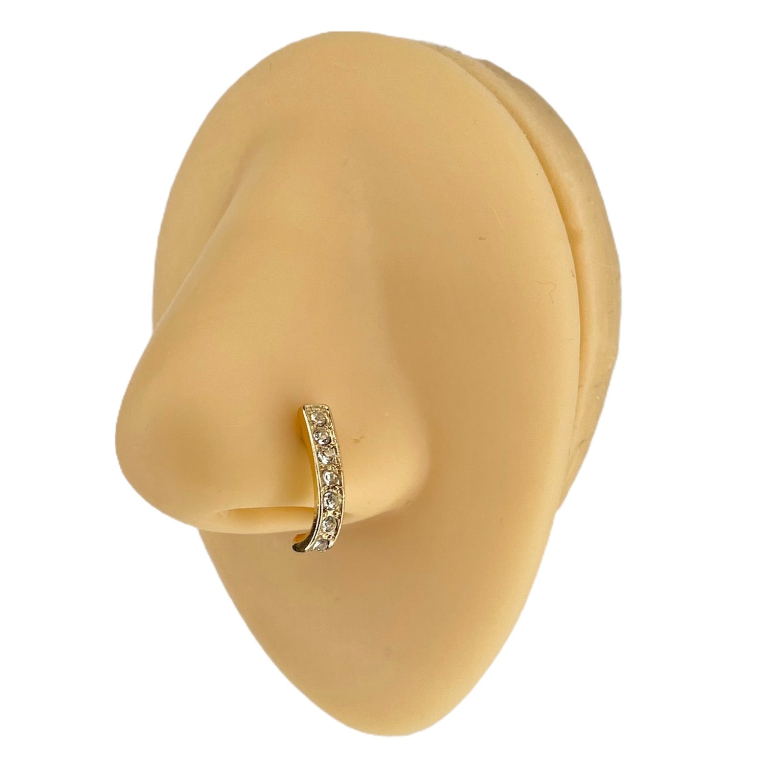 Gold CZ Nose Crawler Stud image 0