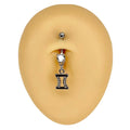 Gemini Zodiac Dangle Belly Bar  image 0