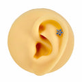 Blue CZ Flower Flat Back Stud image 0