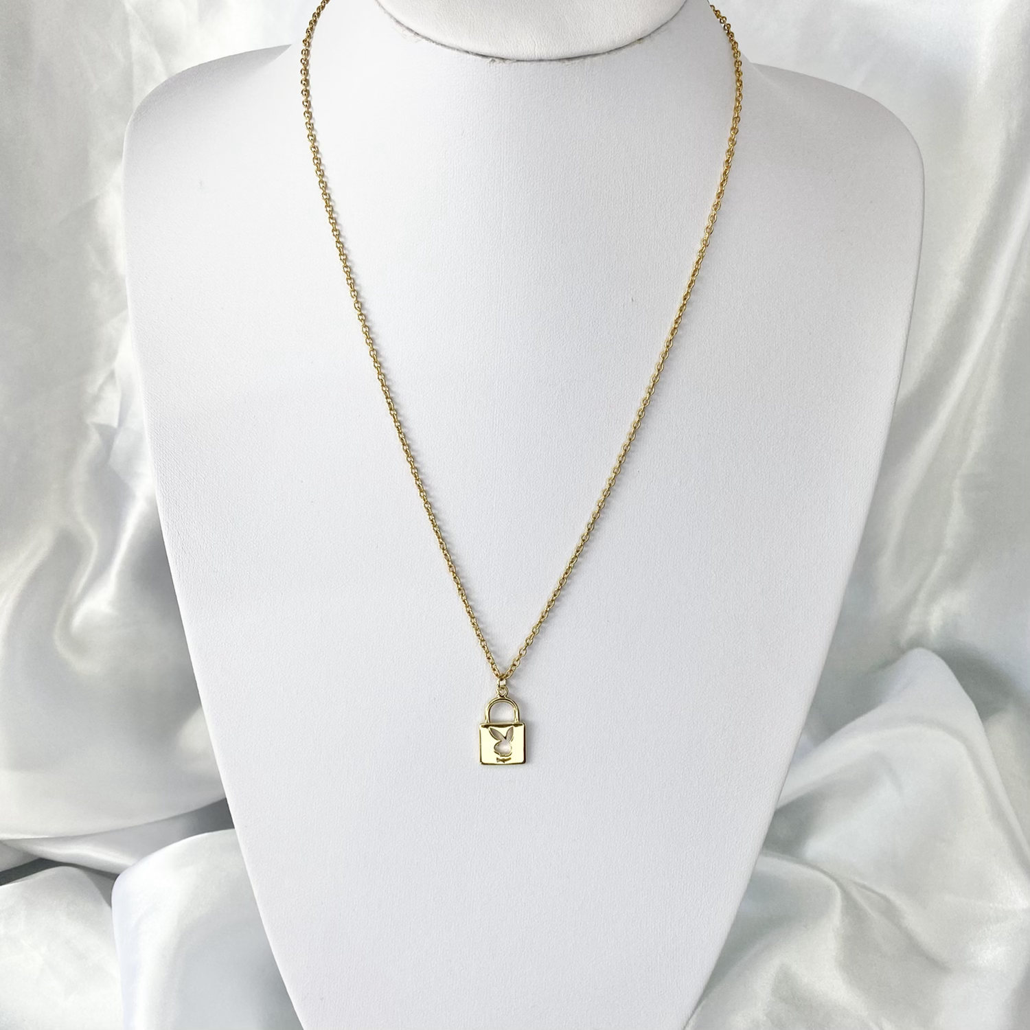 Gold Playboy Padlock Necklace image 1
