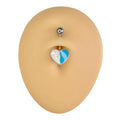 Blue Opal Glitter Heart Belly Bar image 0