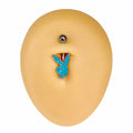 Blue Opal Glitter Playboy Belly Bar  image 0