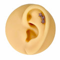 Pink Triple Crystal Flower Barbell Stud image 0