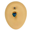 Aqua Heart Gem Belly Bar image 0
