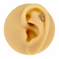 Silver Prong Set Marquise CZ Barbell Stud image 0