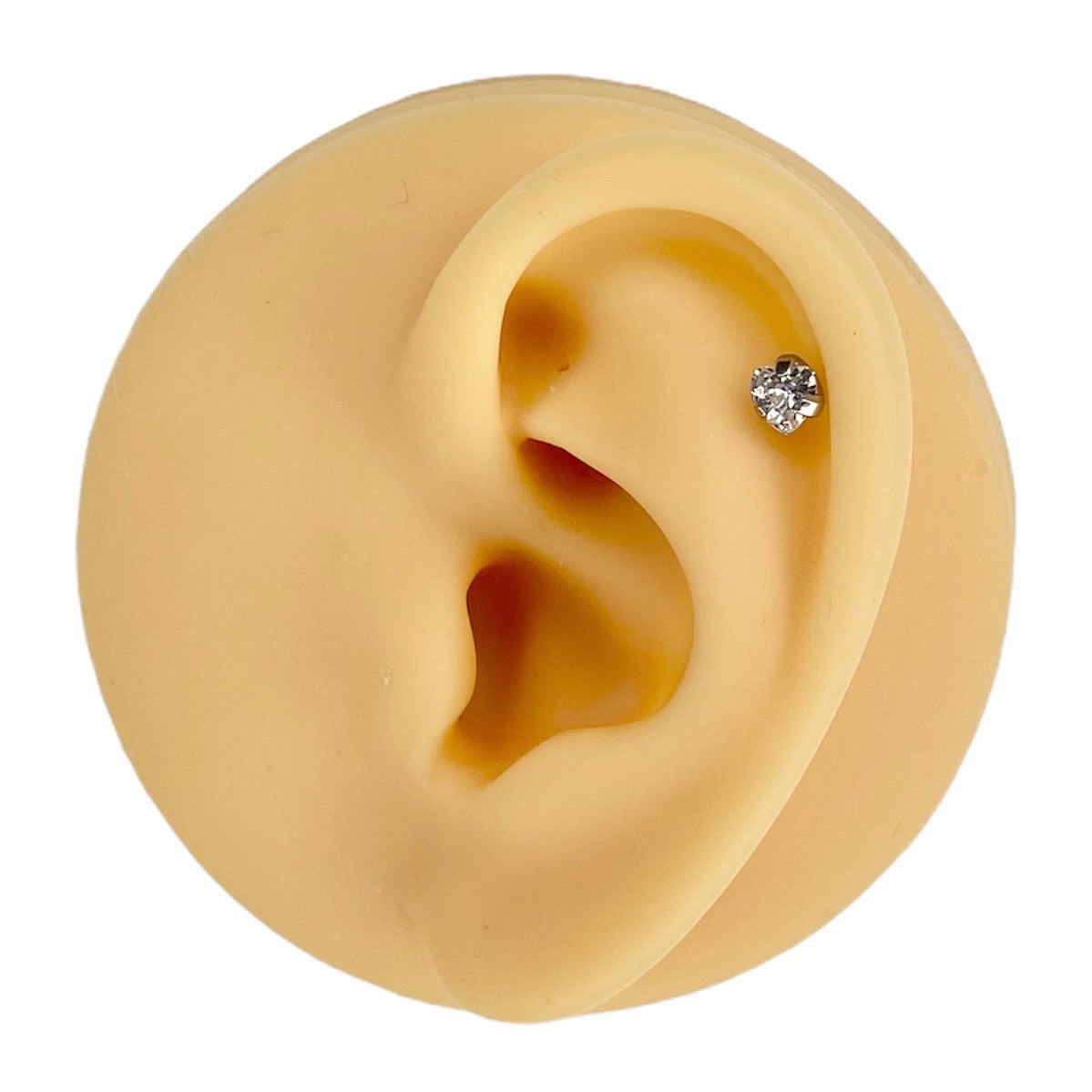 Clear Heart Gem Barbell Stud image 2