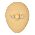 Gold Cubic Zirconia Butterfly Nipple Bar image 0