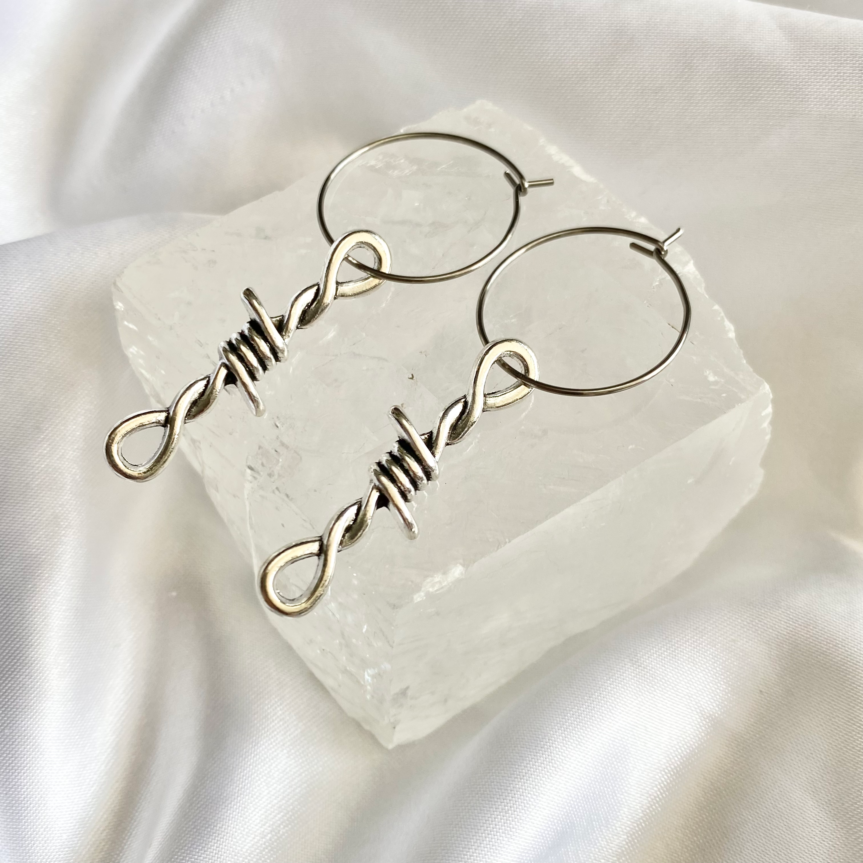 Barbed Wire Hoop Earrings image 0