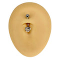 Clear Heart CZ Prong Belly Bar image 0