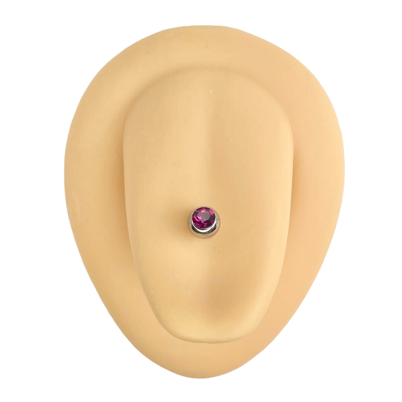 Fuchsia Pink Press Fit Gem Ball Tongue Bar image 0