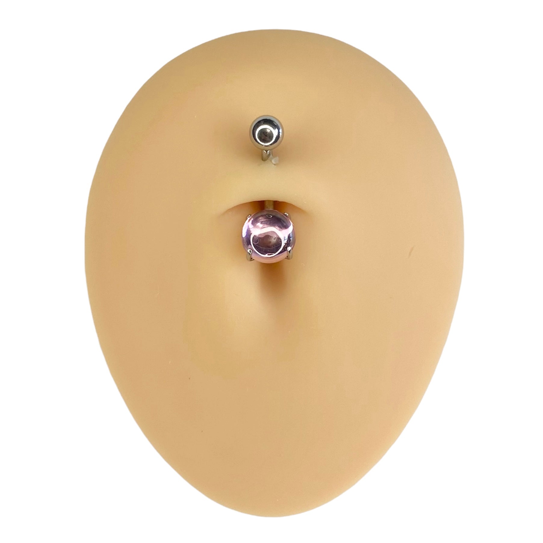 Pink Cabochon Stone Belly Bar  image 0