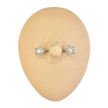White Glitter Opal Centre CZ Flower Nipple Bar image 0