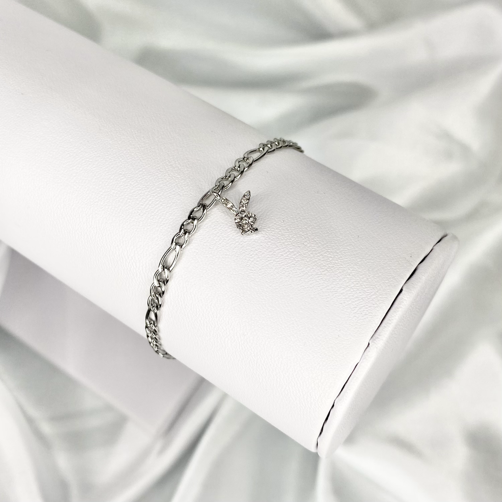 Silver Mini CZ Playboy Bracelet image 0