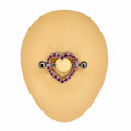 Pink Rhinestone Heart Nipple Bar Shield image 0