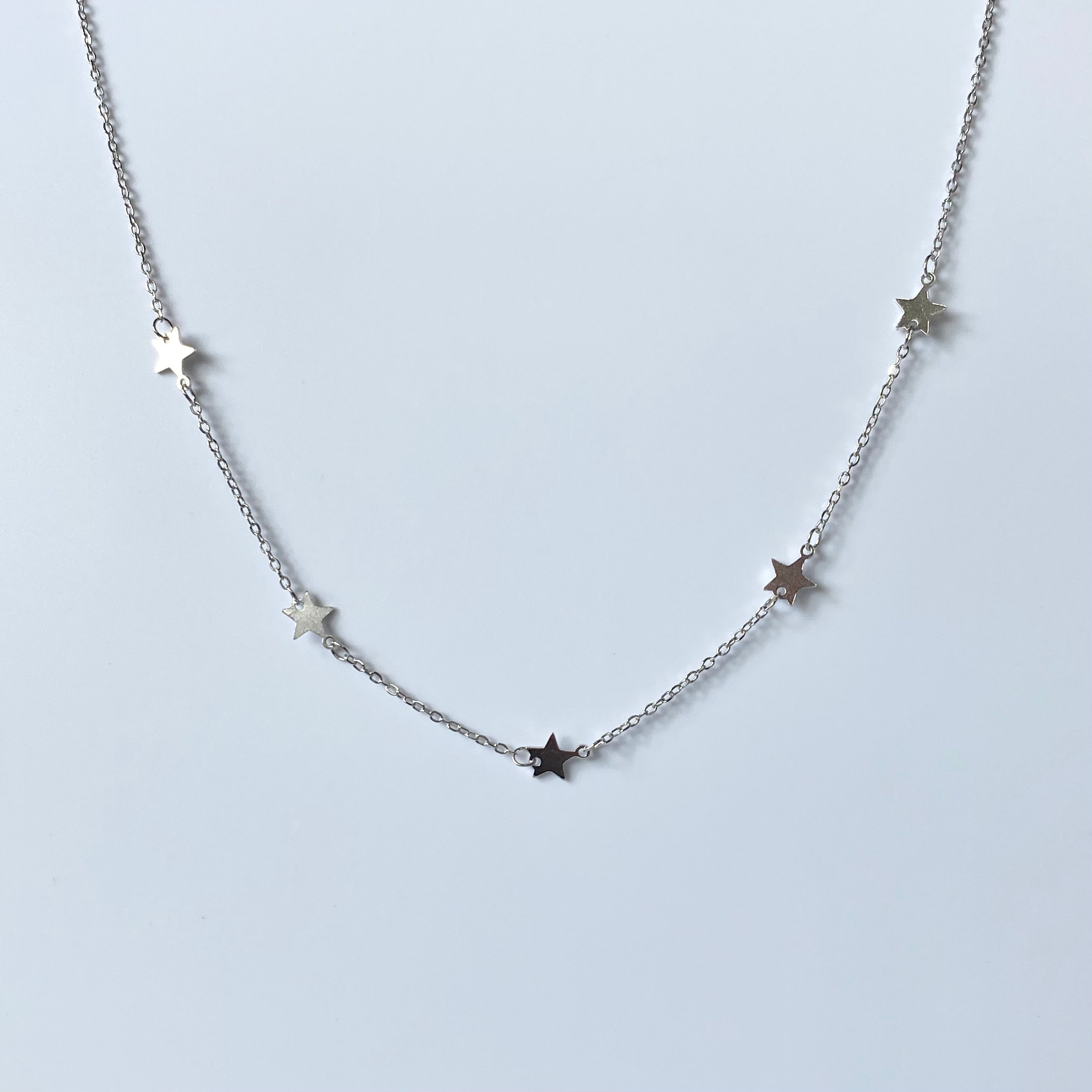 Silver Dainty Star Choker Necklace image 0