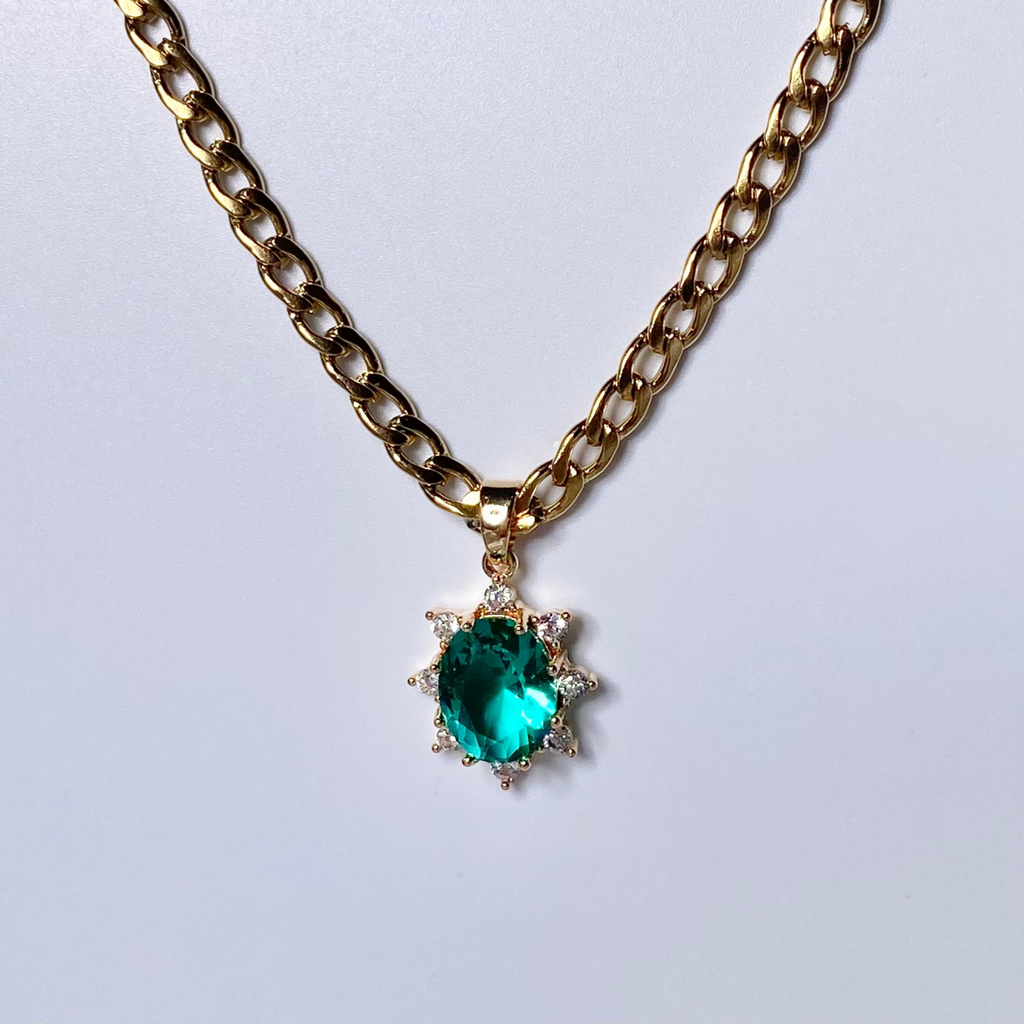 Emerald Green Royal CZ Necklace image 0