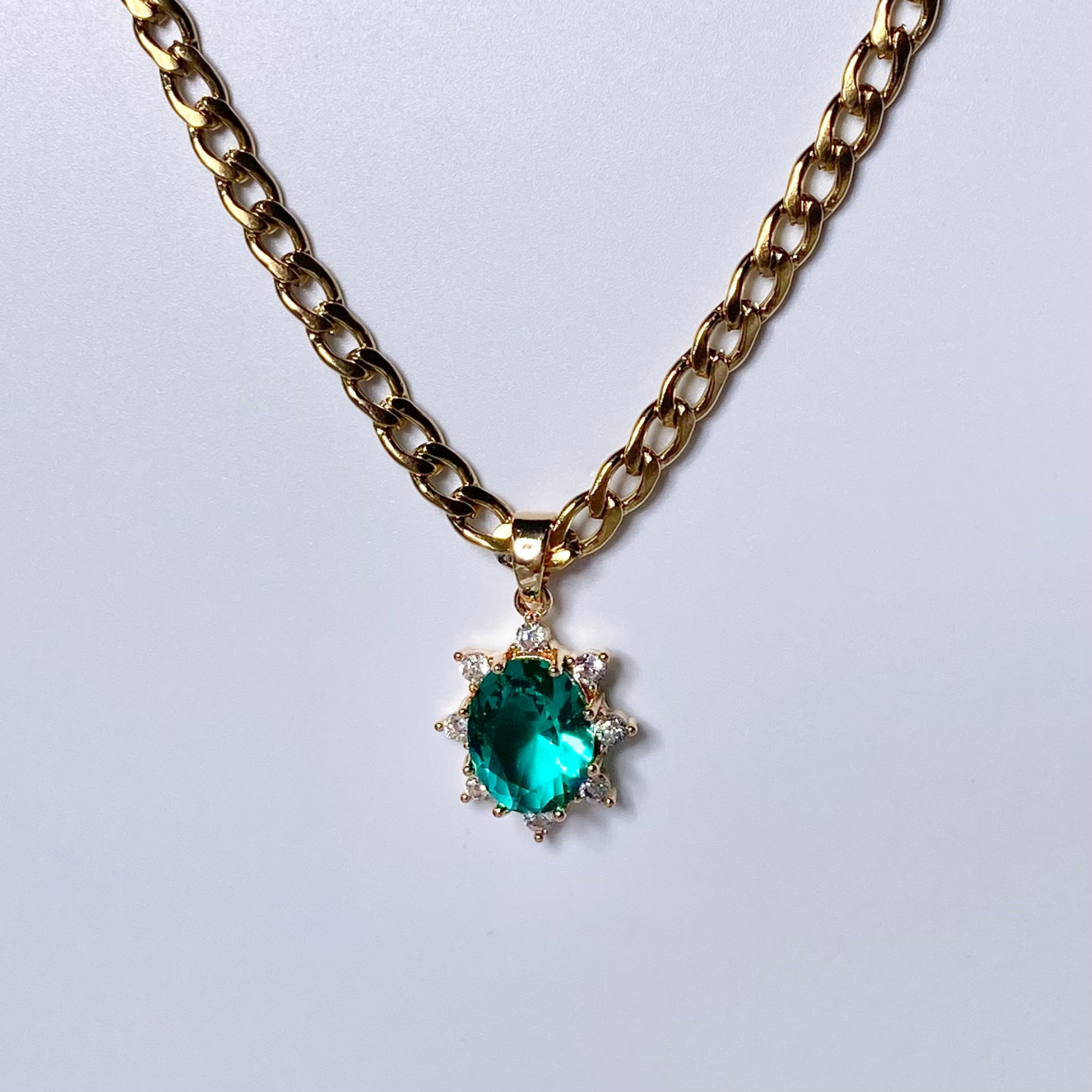 Emerald Green Royal CZ Necklace image 0