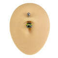 Green Cabochon Stone Belly Bar  image 0
