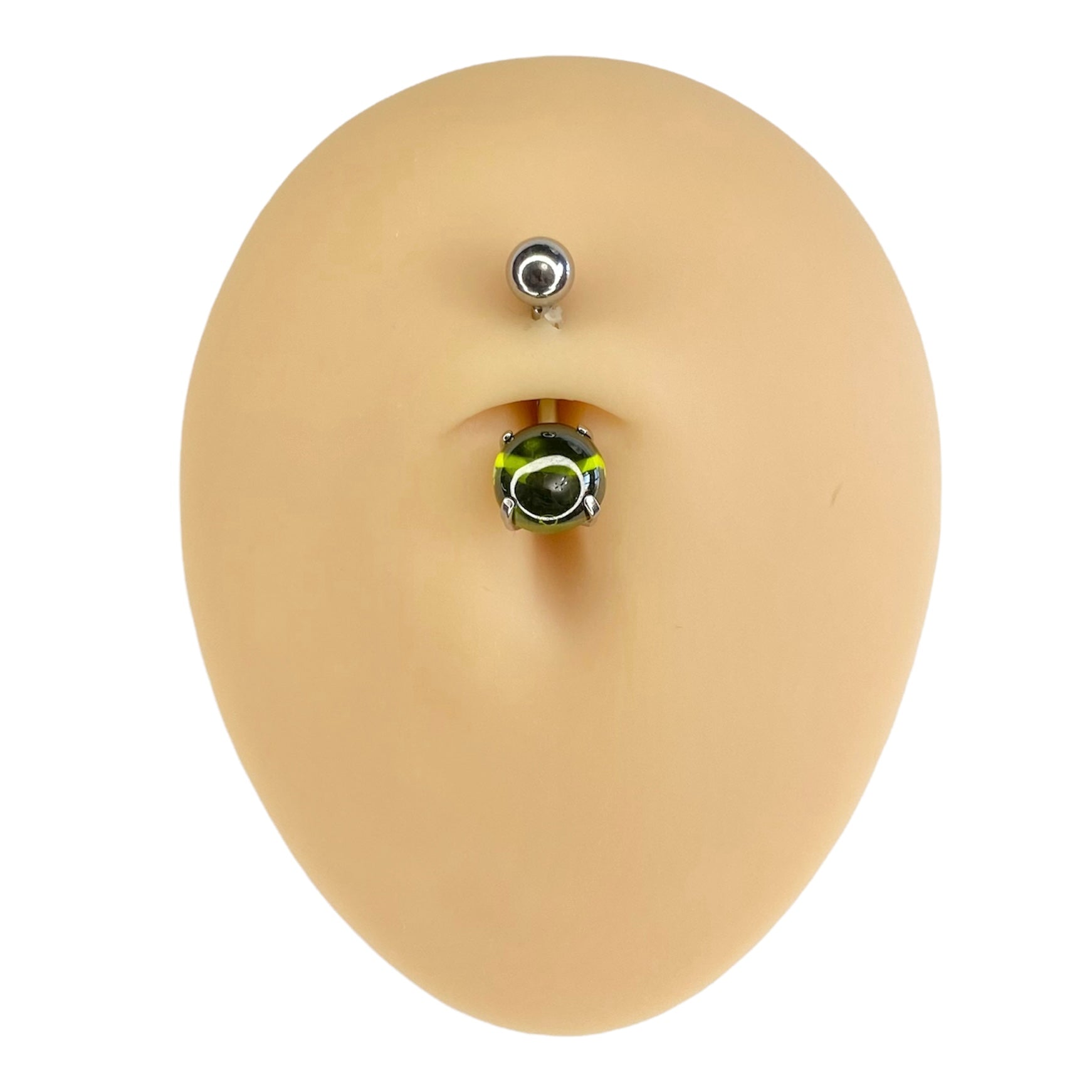 Green Cabochon Stone Belly Bar  image 0