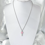 Pink Enamel Playboy Key Necklace image 1