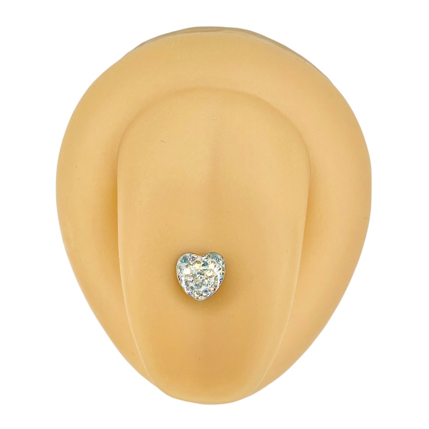 AB Heart Crystal Paved Tongue Bar image 0