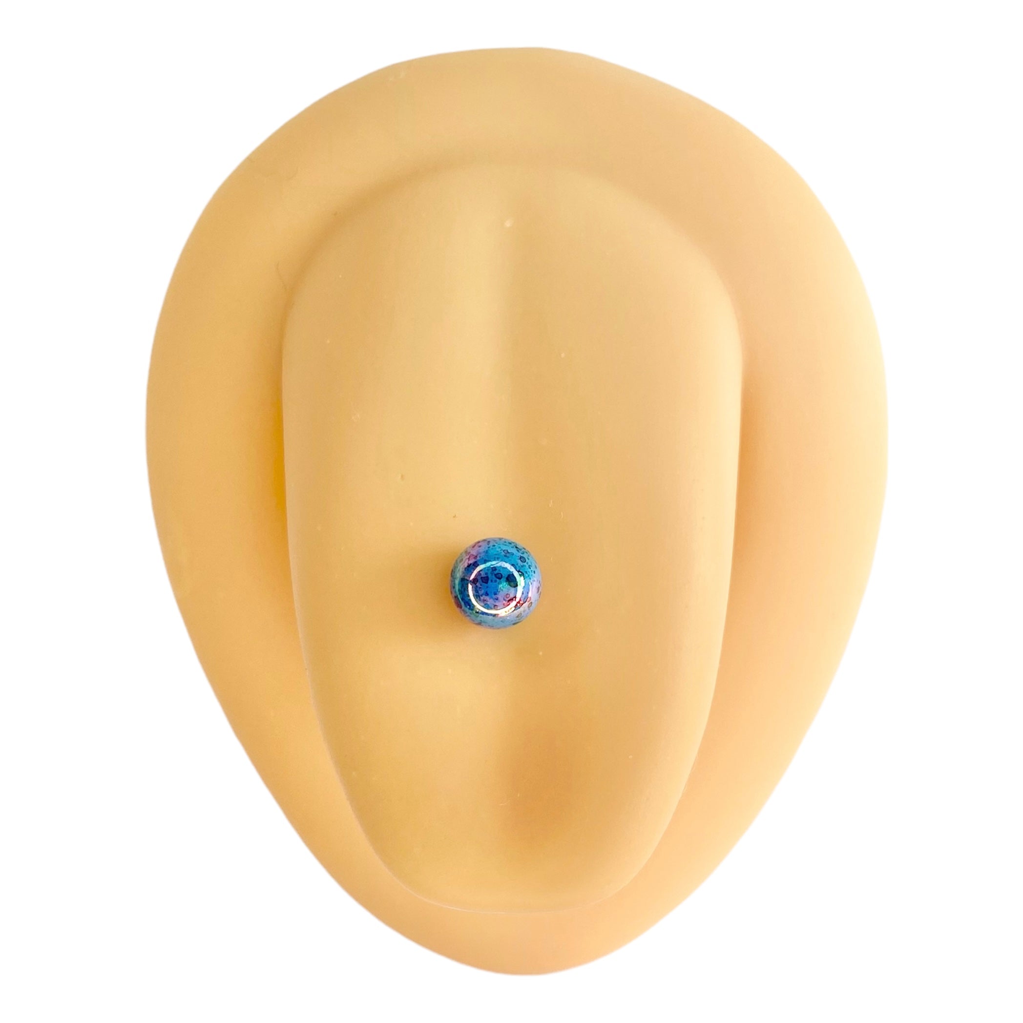 Blue AB Coated Splash Effect Tongue Bar image 0