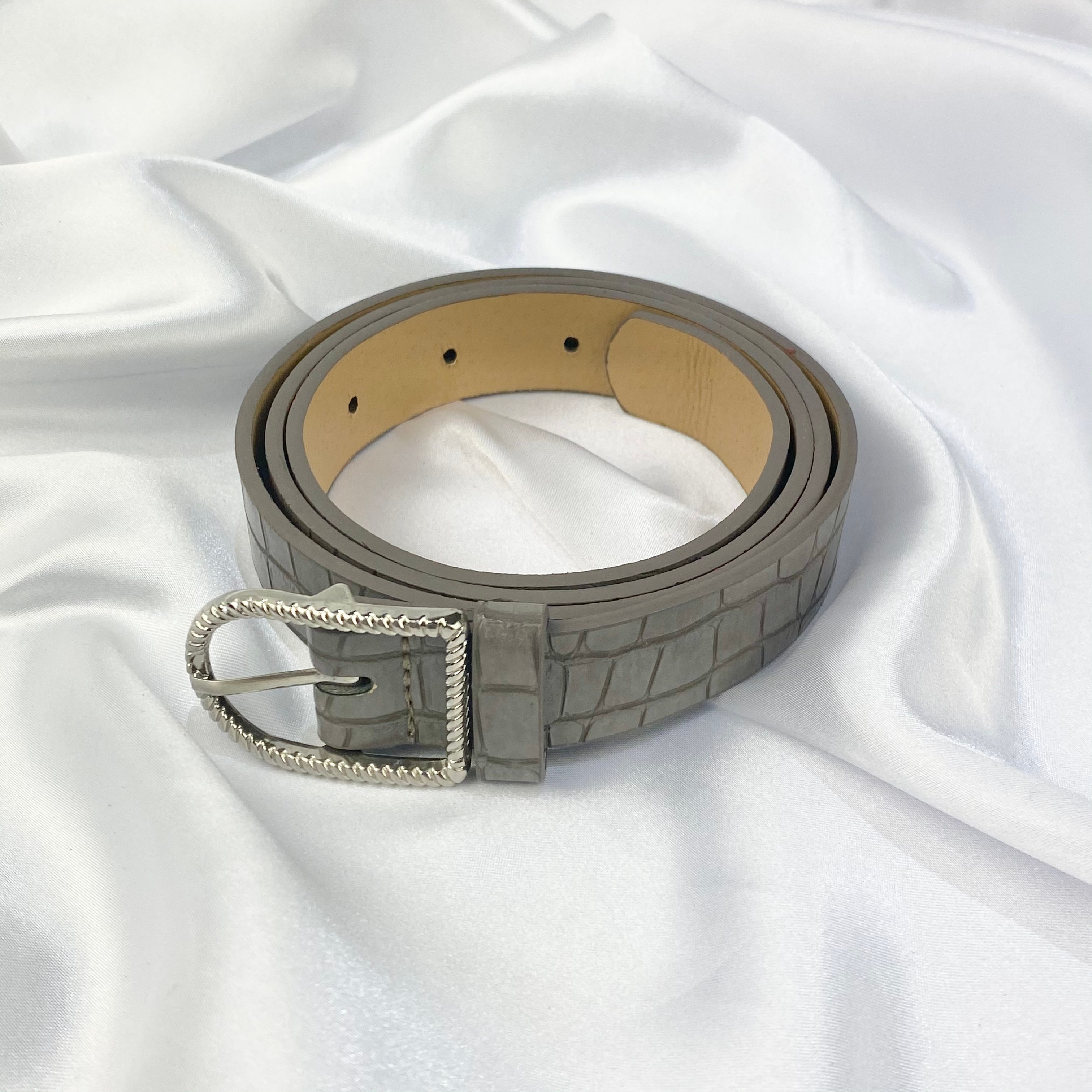 Grey Croc Buckle Belt image 0