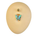 Gold Abalone Shell Covered Butterfly Belly Bar image 0