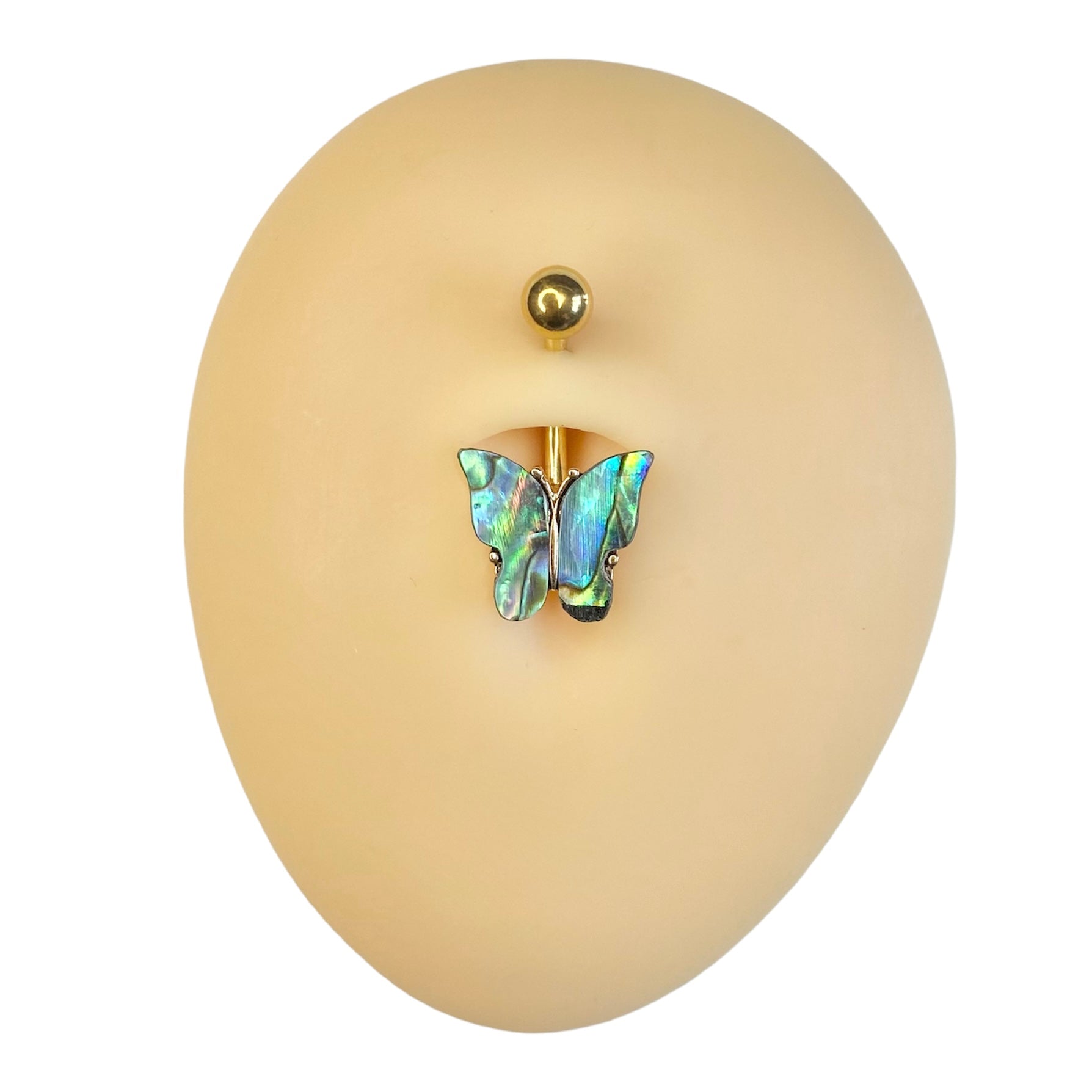 Gold Abalone Shell Covered Butterfly Belly Bar image 0