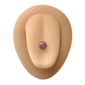 Pink Circle Crystal Paved Tongue Bar image 0