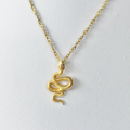 Gold Engraved Snake Necklace image 0