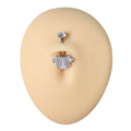 Silver Baguette CZ Top Belly Bar  image 0