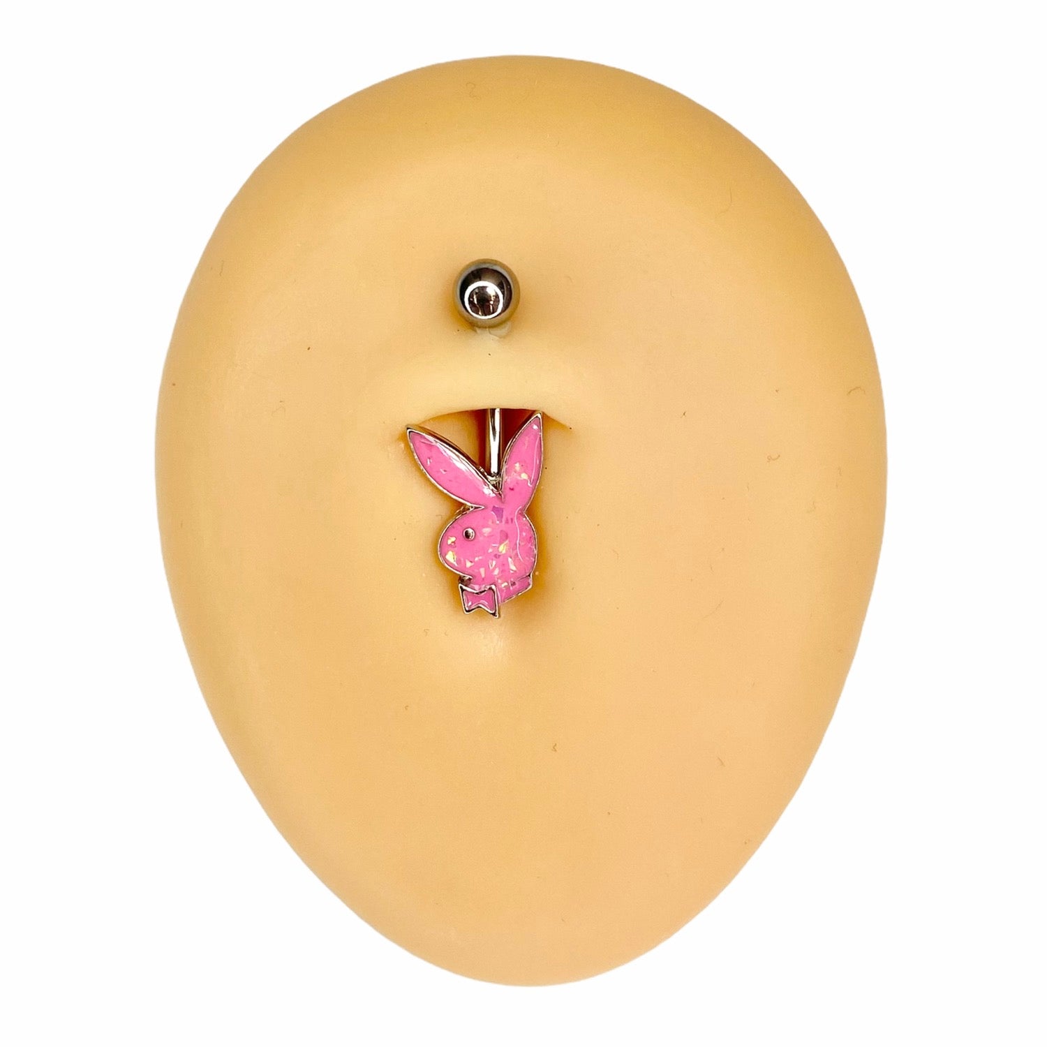 Pink Opal Glitter Playboy Belly Bar  image 0